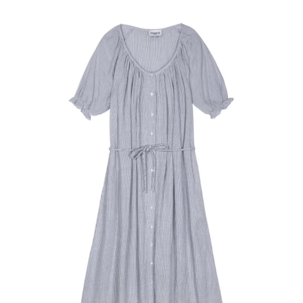 Anthropologie FRNCH dress, blue & white, gorgeous vacation dress size S. NEW